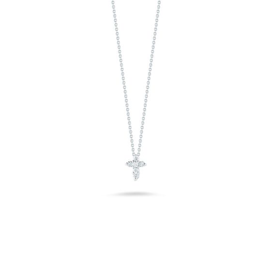"Tiny Treasure" Baby Cross Round Diamond Pendant