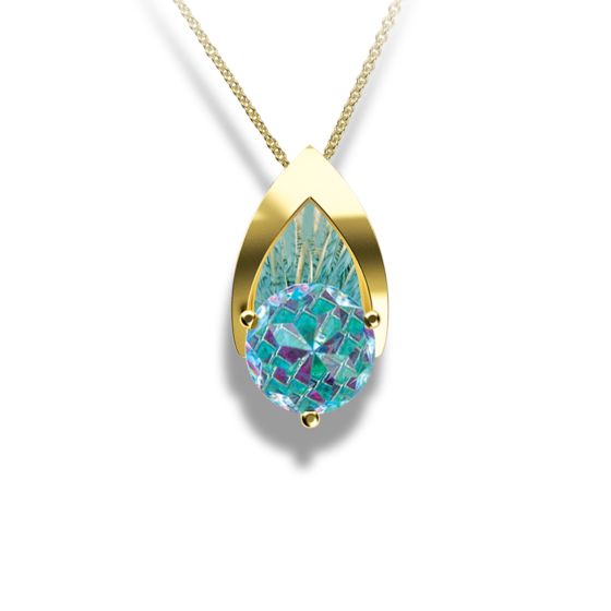Blue Topaz "Davinchi Cut" Pendant