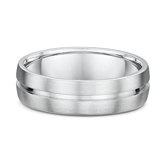 Contemporary grooved men's wedding band