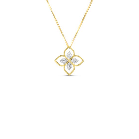 "Principessa Flower" Round Diamond Pendant