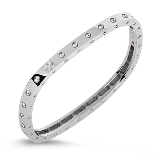 4.8mm wide "Pois Moi" Round Diamond Bangle Bracelet