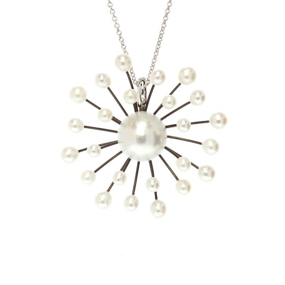 Blossom Memory "Galatea" Pendant, with 25 Fresh Water White Pearls