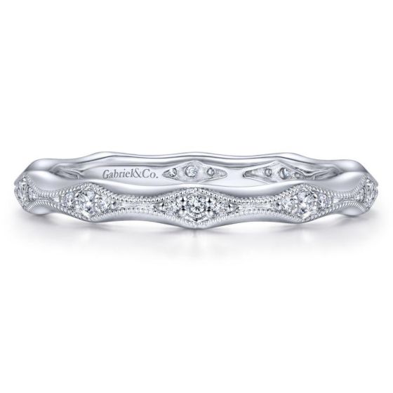 14K White Gold Round Diamond Fashion Ring