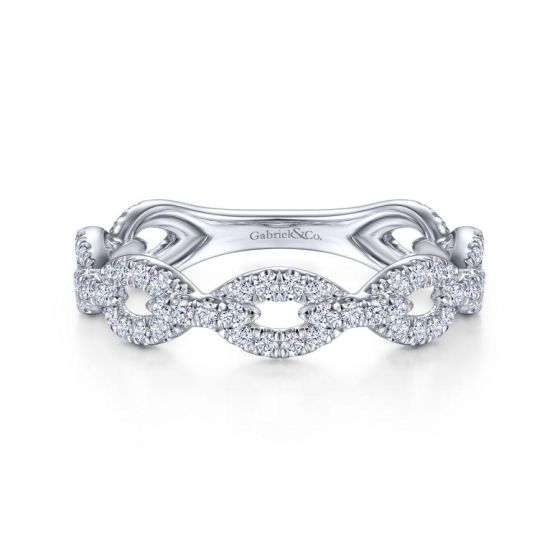 14K White Gold Round Diamond Ring