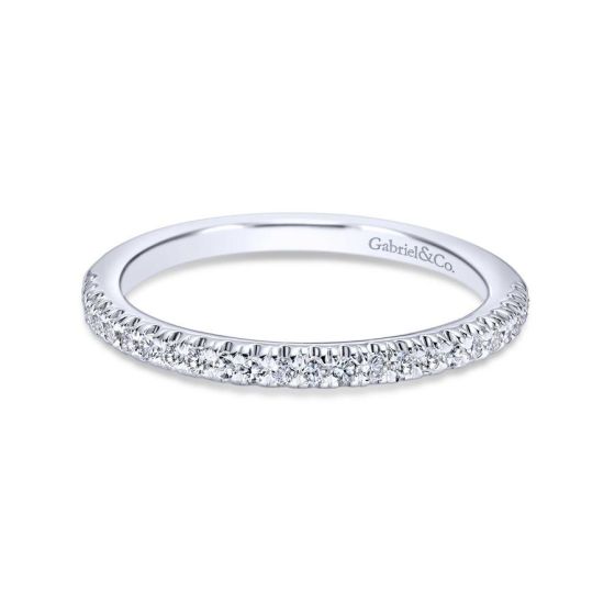 14K White Gold Round Diamond Wedding Band