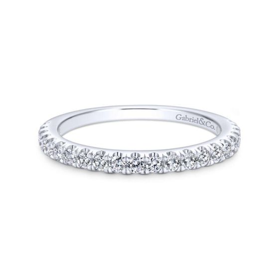 14K White Gold Round Diamond Wedding Band