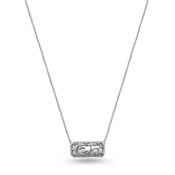 Sterling Silver Ivy Lace bar necklace