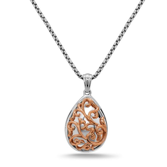 Sterling Silver and 18 karat rose gold Ivy Lace necklace.