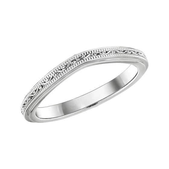 18 Karat White Gold Accented Shadow Band