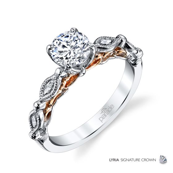 Marquise and round diamond engagement ring 