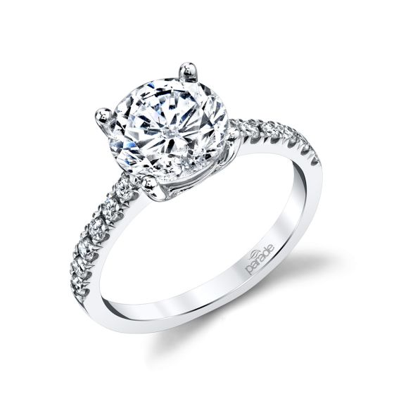 Classic diamond accent engagement ring
