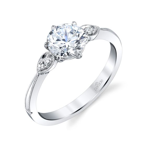 Milgrain accented engagement ring 