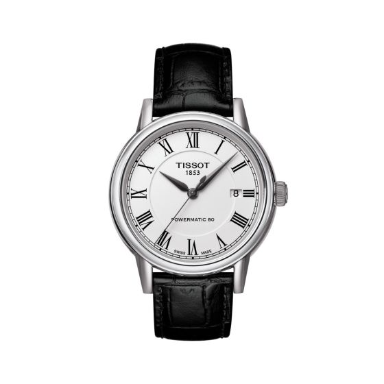 Stainless Steel Carson Powermatic 80 with a Black Leather Strap
