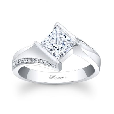 Princess Cut Bypass Engagement Ring
