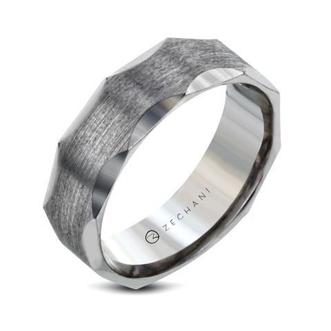 14K White Gold 8mm wide Wedding Band