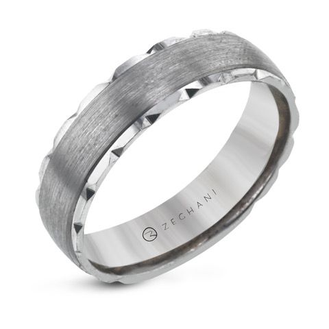 14K White Gold 6mm wide Wedding Band