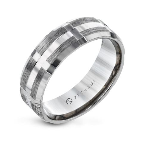 14K White Gold 7mm wide Wedding Band