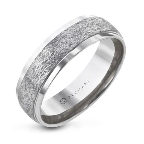 14K White Gold 6.4mm wide Wedding Band